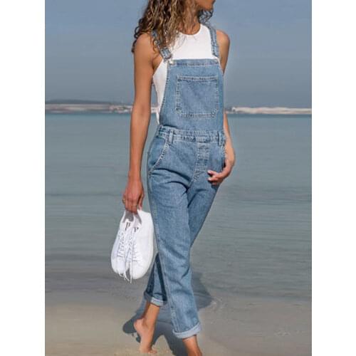 KALENMOS Blue Denim Overalls Jumpsuit Rompers Women Belted Hole Hollow Out 2020 Casual Work Pants Hot Jeans Plus Size Streetwear