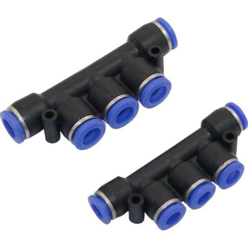 6mm/8mm 5-way Slip lock Quick Garden Connectors Landscape Industry Irrigation Atomization Humidification Pipe Connector 10pcs