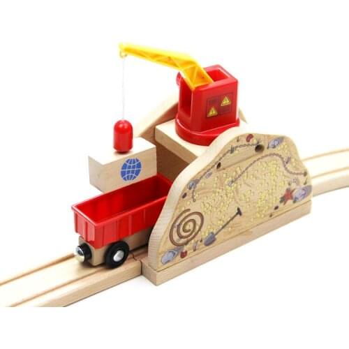 Tunnel Crane Manetic Thom as Wooden Train Track Railway Accessories Tender Component Education Compatibel All Wood Tracks Biro