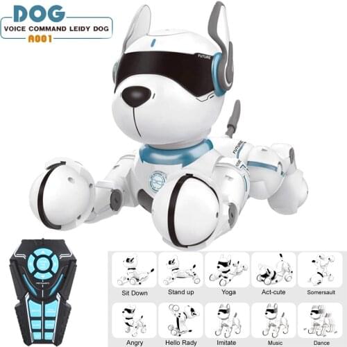 Smart Talking RC Robot Dog Walk Dance Interactive Pet Robot Dog Voice Control Encyclopedia Teaching Kids Intelligent Puzzle Toys