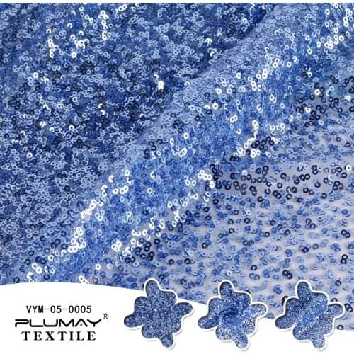 High quality ombre color embroidery sequin fabric for dance dress