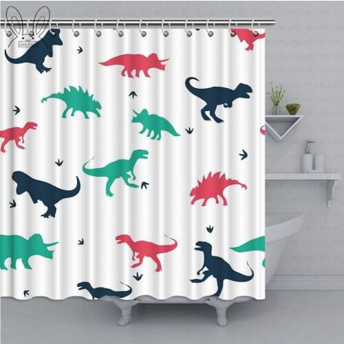 Cute Dinosaur Series Shower Curtain 3D Cartoon Kids Bathroom Curtain Polyester Fabric Bath Curtain Bathing Cover Shower Sets