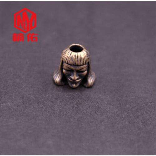 1PC V For Vendetta Retro Brass Copper Oxide EDC Paracord Beads Umbrella Rope Cord Lanyard Pendants Knife Beads Keychain