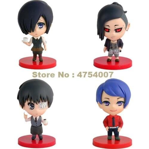 4pcs shuu tsukiyama kaneki ken kirishima figurine from comic anime tokyo ghoul cute pvc figure 8cm toys original box Toy