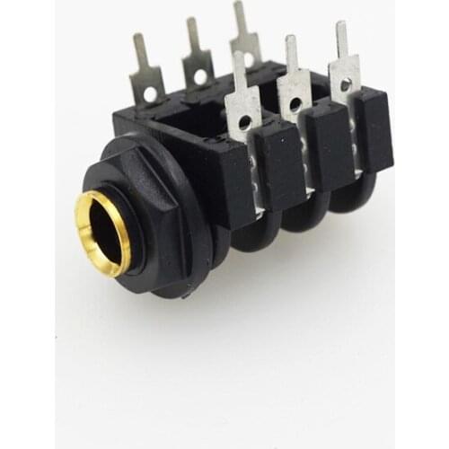 5PCS 6.35mm 6.35 Stereo Audio Microphone Female Socket Jack Connector