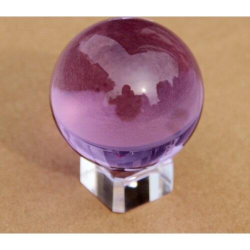 60mm Big Lilac Color Crystal Ball+Crystal Stand Fengshui Ball Crystal Chandelier Parts Crystal Ball For Sale