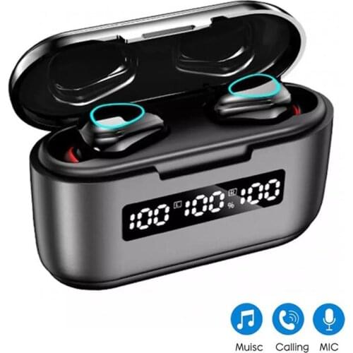Mini Earphones Double Stereo Wireless Earbuds 3500mAh Music Running Headsets with Microphone for Cell Phones