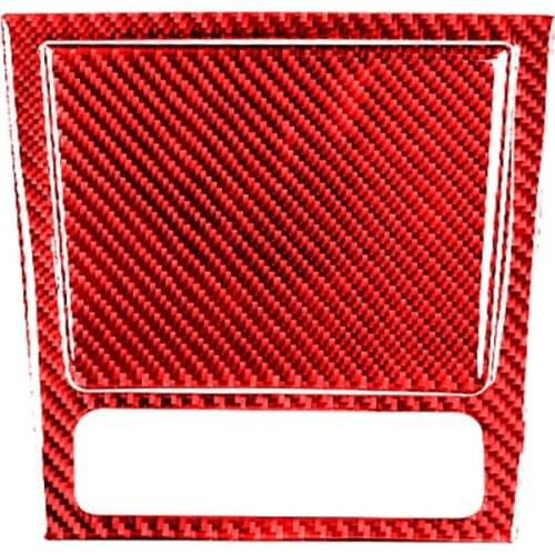 Storage Box Cover Ashtray Panel Trim Sticker Carbon Fiber for Scirocco 2009 2010 2011 2012 2013 2014 2015 2016 (Red)