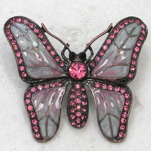 Butterfly Brooch Rose Rhinestone Enamel Pin brooches C364 J3