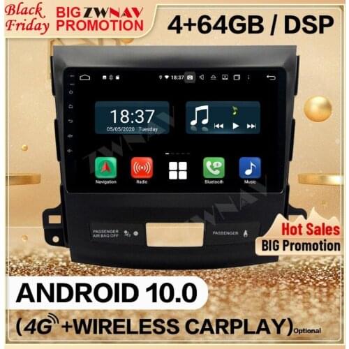 Carplay 128G For Mitsubishi Outlander 2007 2008 2009 2010 2011 2012 Android 10 Screen Audio Radio GPS Navi Head Unit Auto Stereo