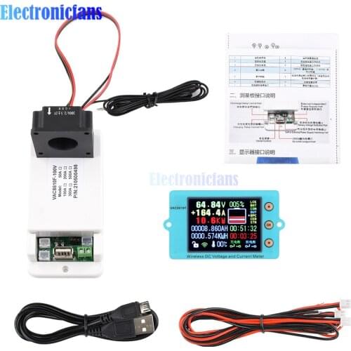 DC 100V 500V 100A 300A 500A 2.4 Inch Wireless Voltmeter Ammeter Battery Charging Coulometer Capacity Power Detector Tester