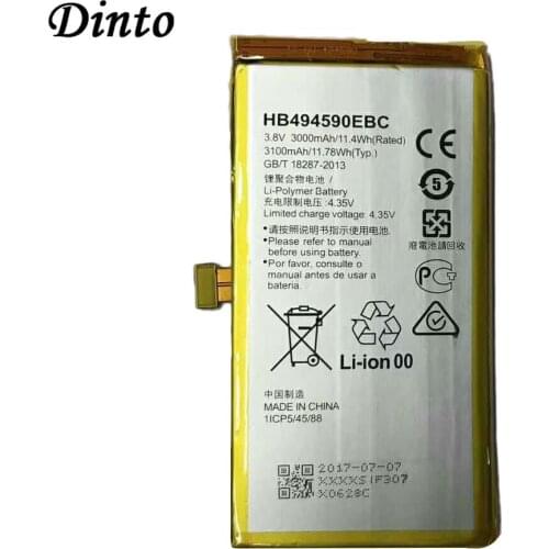 DINTO 1pc 3000mAh HB494590EBC Smart Phone Battery For Huawei Honor 7 Glory PLK-TL01H ATH-AL00 PLK-AL10 Phone Batteries