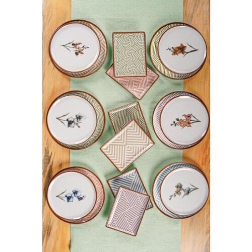 Porland 6 Person 18 PCS Azelya Design Porcelain Durable Style Dinnerware & Breakfast Set