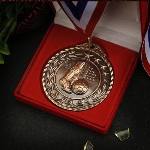 Football medal factory price metal Spot sports medal custom low price in stock gold silver bronze Medal back Can carve word