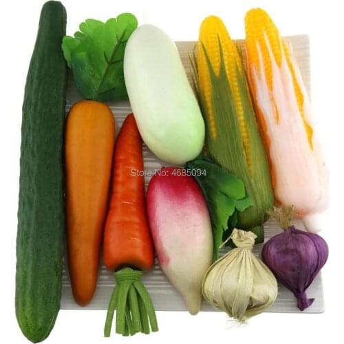 Gresorth Fake Mixed Vegetables Artificial Carrot Corn Garlic Cucumber Home Party Kitchen Decoration