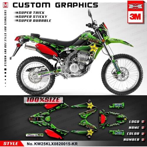 KUNGFU GRAPHICS Vinyl Decals Custom Stickers for KLX 250 S D-Tracker X Final Edition 2008 2009 2010 2011 2012 2013 to 2020
