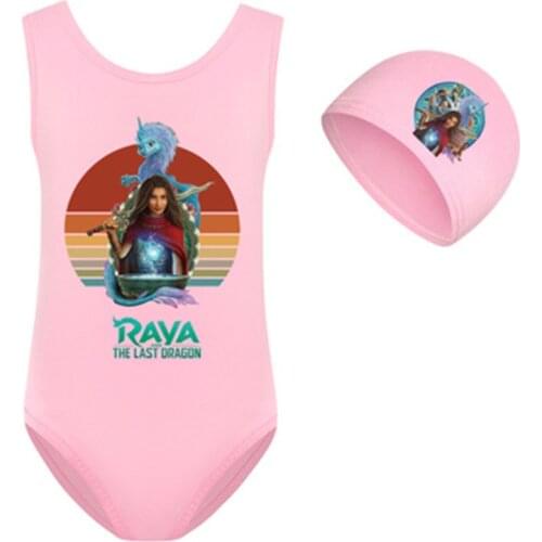Cartoon Raya Baby Girls Swimsuit 2021 Summer Fashion Print The Last Dragon Girls Clothes Casual Sleeveless Kids Sets For Beach