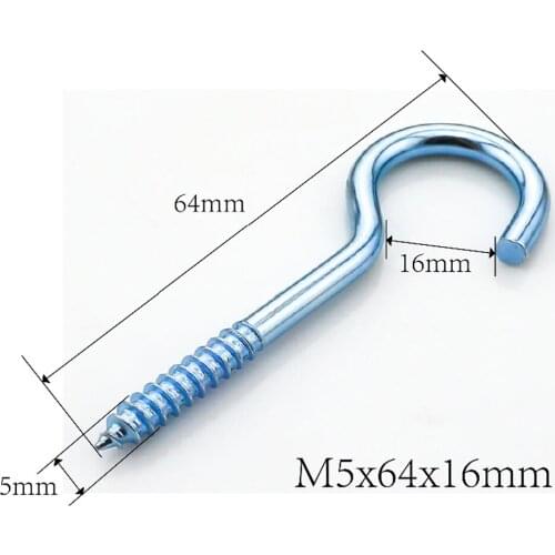 M5x64x16mm, Cup hooks self-tapping screws sheep eyes Hooks diy accessories small screw Fimo Accessories,10pcs/pack