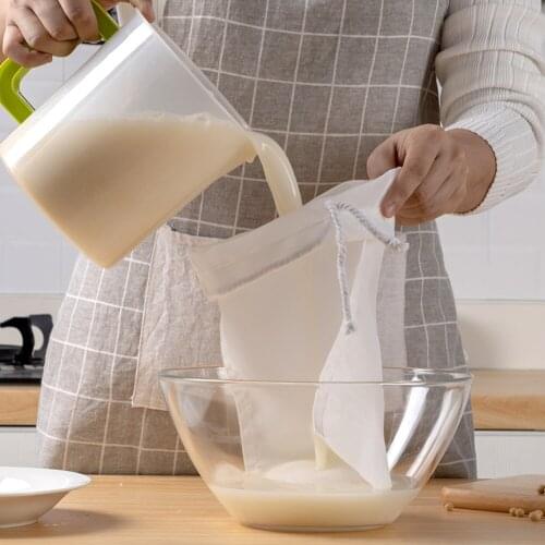 Nut Milk Bag Reusable Almond Milk Filter Bag Thick Food Strainer Mesh Bag for Cold Brew Coffee Filtering