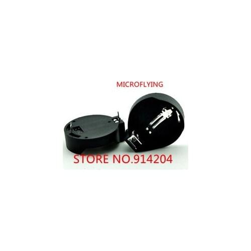 MICROFLYING 10pcs CR2032 2032 Battery Button Cell Coin Holder Socket Case Black