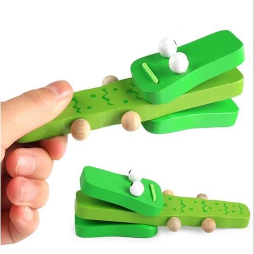 Cute Castanets Musical Instrument Toys Kids Wooden Toys Clapper Handle Baby Development Music Educational Toys For Children Gift