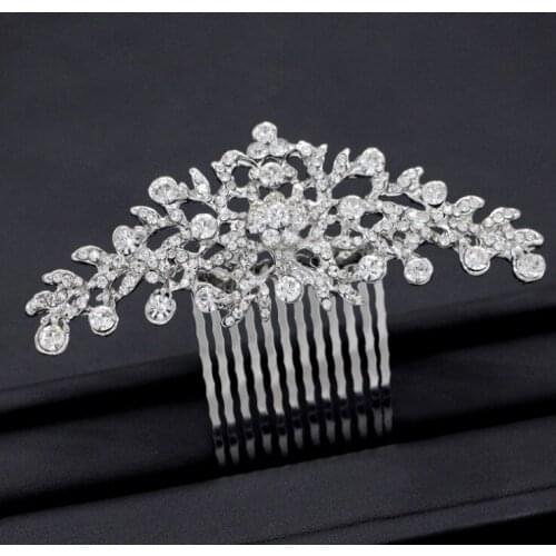 Crystal Bride trendy Flower Hair Comb Wedding Hair Accessories Handmade Bridal Headdress Hair Ornaments Jewelry for women