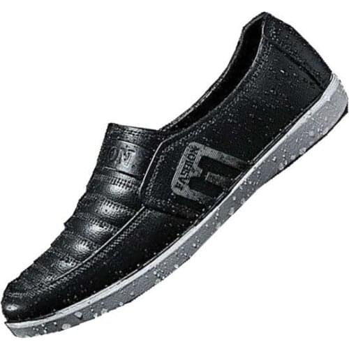 Summer Slip on Mens Loafers Low-top Fashion Mens Casual Shoes Wear-resistant Non-slip Waterproof Leather Male Loafers