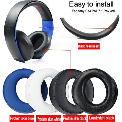 Earpads Ear pad cushion Headband pads for Sony PlayStation PS3 PS4 7.1 Psv Gold Wireless Stereo Headphone CECHYA-0083 L R 1 pair