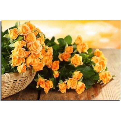 New Yellow Flowers 40x60cm Crafts Direct Selling Needlework DIY Diamond Painting Kit 3D Full Diamond Embroidery Mosaic