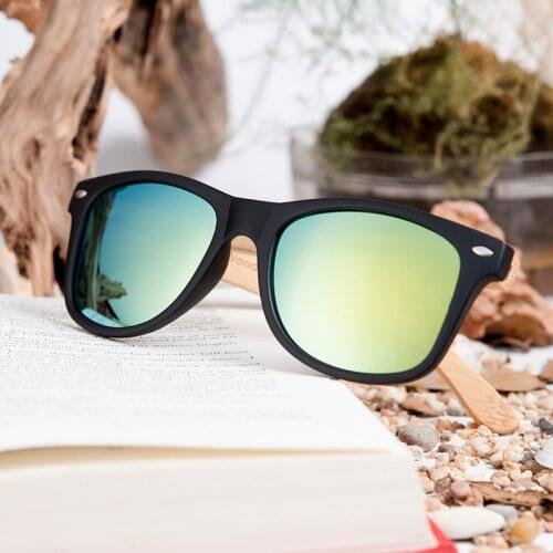 BOBO BIRD Simple Style Bamboo Legs Polarized Lens Sun Glasses Women Men with Wood Gift Boxes As Best Gift For Friends Women Mens