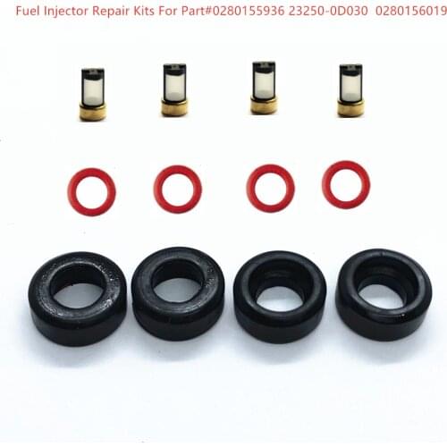 Whole sale 4Sets Fuel Injector Repair Kits For Part#0280155936 23250-0D030 0280156019 For Toyota Corolla Ranex 2004 motor 3zz
