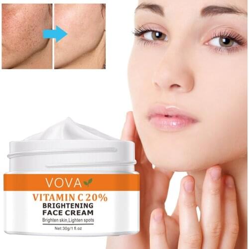 VOVA Vitamin C Whitening Cream Remove Dark Spots Melanin Repair Fade Freckles Facial Cream Anti Aging Brighten Tone Skin Care