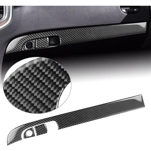 3Pcs/Set Carbon Fiber Car Copilot Dashboard Panel Cover Decorative Trim For Dodge Charger 2015 2016 2017 2018 2019 2020 2021 LHD