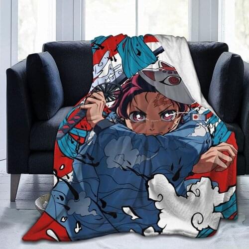 Demon Slayer Kamado Tanjirou Popular Anime Multi-Function Super Soft Fuzzy Flannel Blanket Blanket Throw Plush Throw Keep Warm