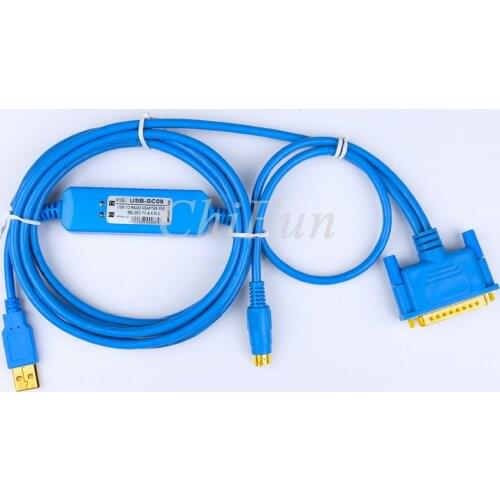 USB-SC09 applicable to FX1N/2N/1S/3U/A all series PLC programming cable data connection download line