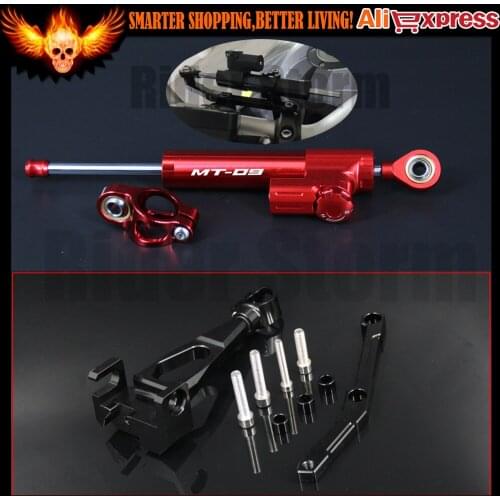 For YAMAHA MT-09 FZ-09 MT 09 2013-2016 2014 2015 Motorcycle adjustable Linear Reversed Steering Damper with bracket Support