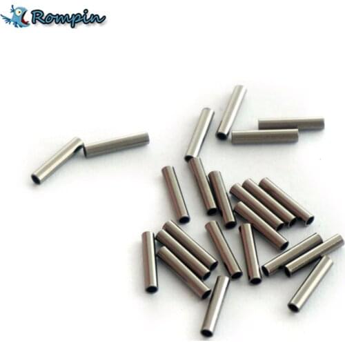 Rompin 100pcs/lot Fishing stainless steel fishing line sleeve copper tube fishing accessories fishing line tube 1.0mm~2.8mm