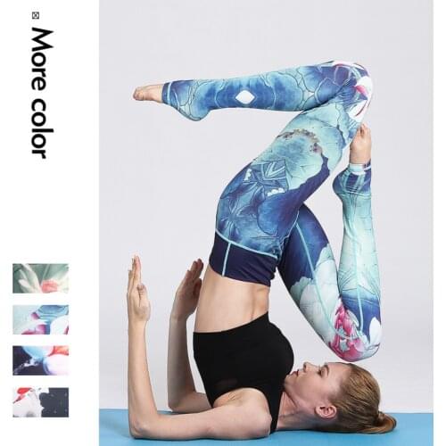 Printed Yoga Pants Women Printed Leggings Sports Tights High Waist Lift Hip Workout Women Clothing Gym Fitness Pants Quick Dry