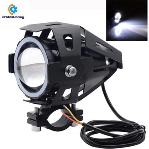 Universal Motorcycle Angel Eye LED Headlight Decorative Warning Lights Modified Flashing 4 Colors