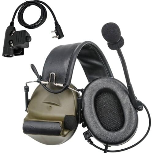 Military Headphone Comtac II Tactical Headset Noise Reduction Pickup earphone Ear Protection Shooting earmuffs FG+U94 PTT Plug