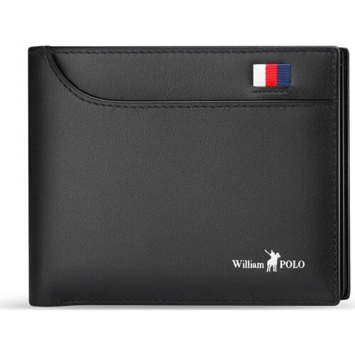 WilliamPolo Mens Half Fold Short Wallet Mens Leather Card Holder Fashion Multi-Card Set Coin Slot Wallet 181342p