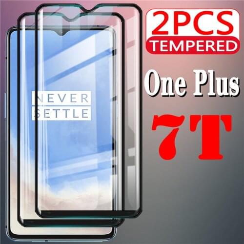 2PCS protective glass on For oneplus 7t glass 1 one plus 7 T screen protector oneplus7t onplus 0neplus t7 oneplus7 1plus7t film