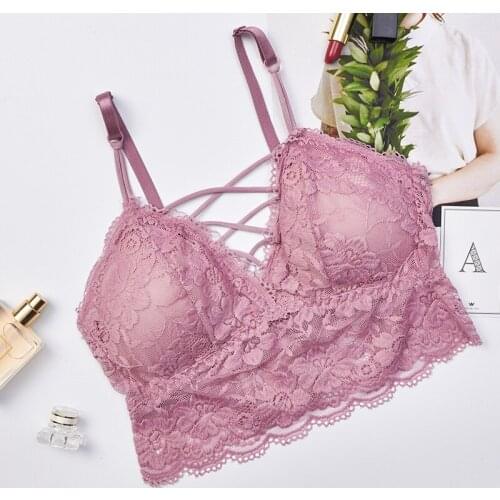 Lace Bralette Seamless Bra Women Red Blue Pink Black White Bras for Women Padded Push Up Wireless Bra Plus Size