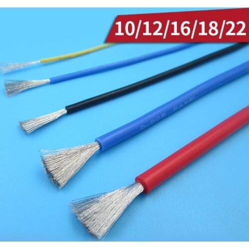 1Meter Silicone Wire 10AWG 12AWG 16AWG 18AWG 22AWG ESC Extension Cable Motor/Battery Connecting Wires Cord for RC Boats/Car Boat
