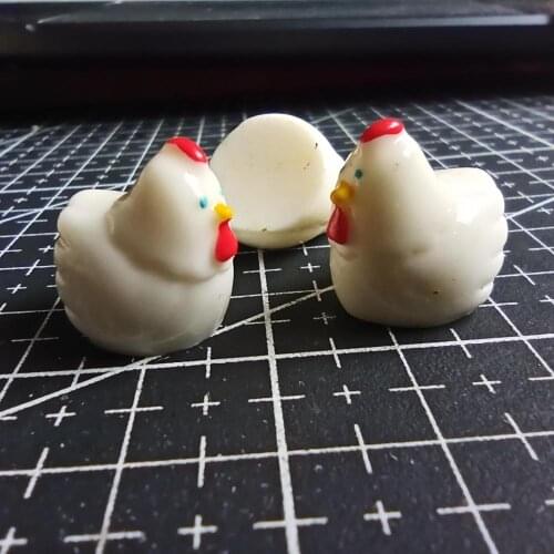 1pcs/lot resin solid white hen cartoon 16mm fairy garden gnome moss terrarium decor crafts bonsai home DIY A104