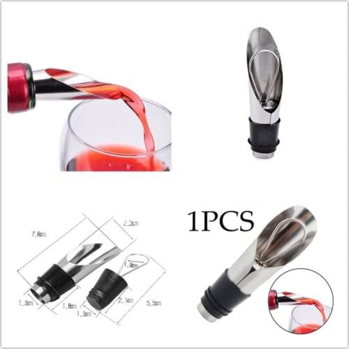 1Pcs Stylish Stainless Steel Wine Pourers Wine Funnel Bottle Pourer Dumping Wine Stoppers Plug Bar Tools