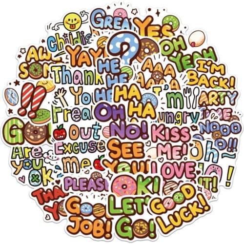 10/30/50pcs Motivational Phrases Cute Stickers Inspirational Life Quotes DIY Laptop Phone Scrapbook Cartoon Sticker Decals Toys