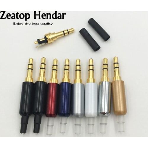 10Sets 3.5mm 3Pole Stereo Male Jack with Tail Plug +Heat Shrink Tube for DIY Headset Earphone or Used for Repair Earphone