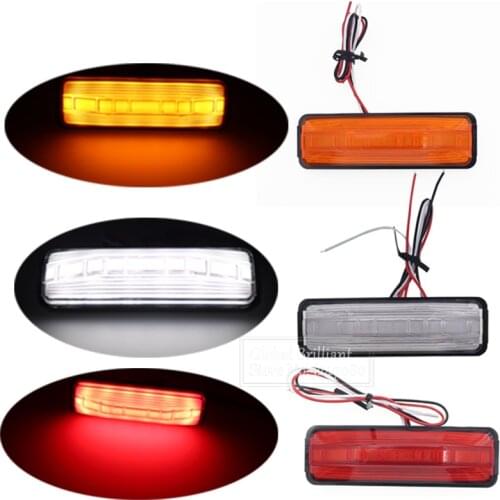 12V 24V 18 ​LED 2Pcs Car Bus Truck Trailer Lorry Side Marker Indicator Light Side Lamp 3 Color Trailer Rear Tail Stop Turn Light