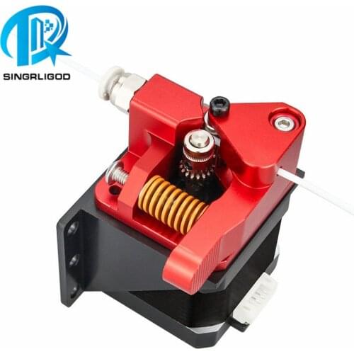 Aluminum Upgrade Dual Gear Mk8 Extruder for Extruder Ender 3 CR10 CR-10S PRO RepRap 1.75mm 3D Parts Drive Feed double pulley